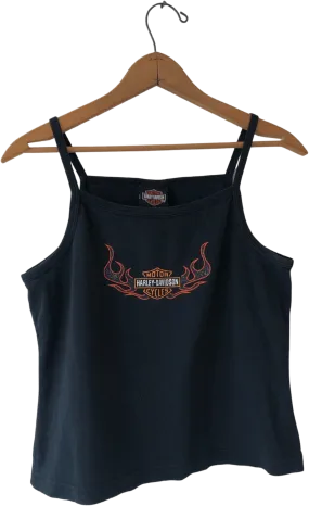 00's Flames Biker Cotton Spaghetti Strap Tank Top by Harley Davidson