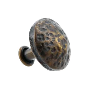 11.11mm Antique Brass, Textured Round Stud, Zinc Alloy - PK5, #P-2702-ANTB