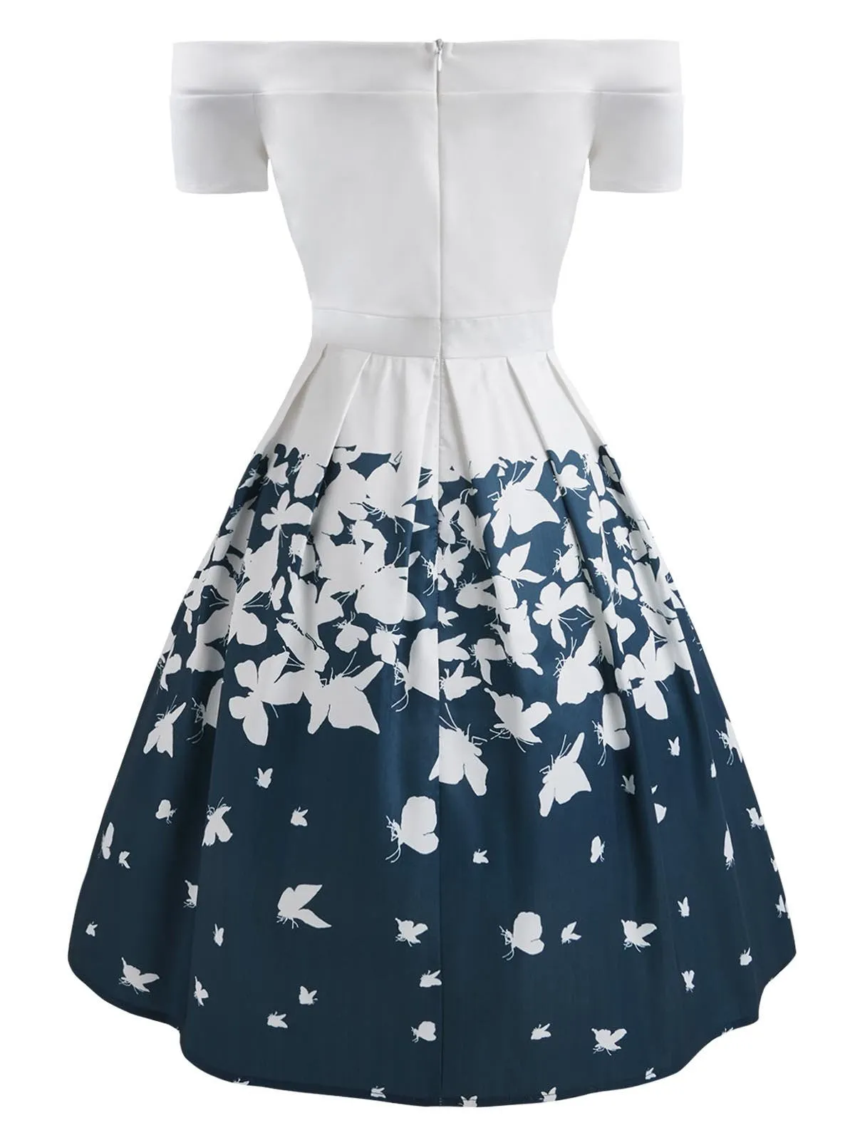 1950s Butterfly Off Shoulder Dress