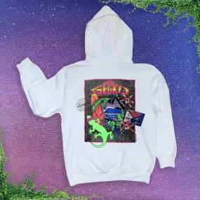 1989 Gecko Island Treasure White Hoodie