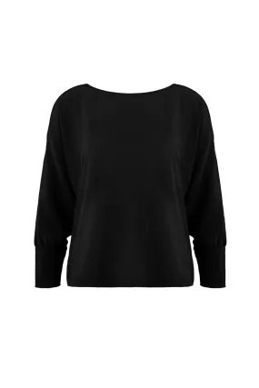 ACTAEA BLACK LONG SLEEVED BLOUSE