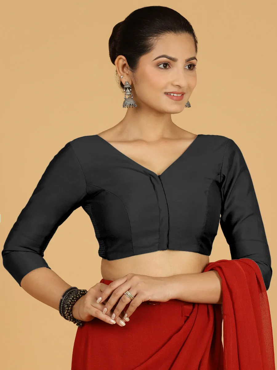 Alia x Rozaana |  Saree Blouse in Raven Black