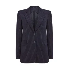 Amleto Pinstripe Navy Blue Blazer