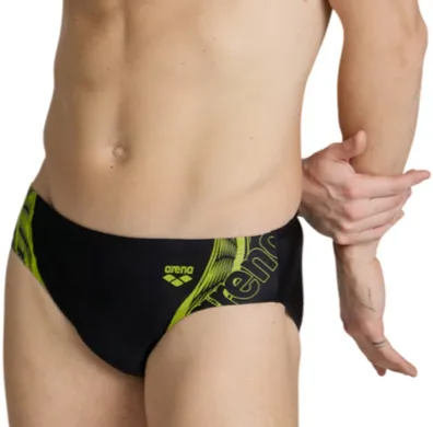 Arena Costume slip da uomo da piscina Briefs Graphic 005536 560 nero verde