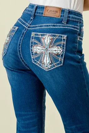 B-52 STRAIGHT EMBROIDERED & EMBELLISHED WOMEN'S JEANS