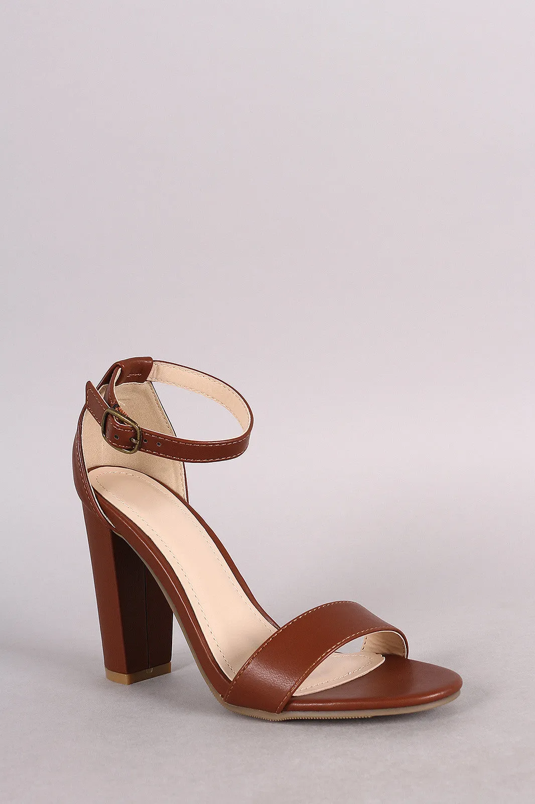 Bamboo One Band Ankle Strap Open Toe Heel