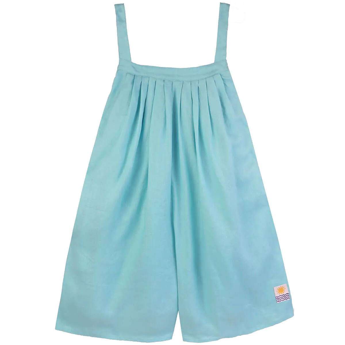 Basic Linen Romper in Aqua by L.F.Markey