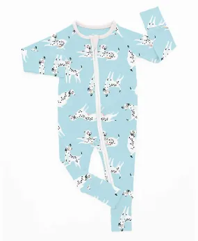 Beautifully Bold Blue Dalmatians - Bamboo Zippy Romper