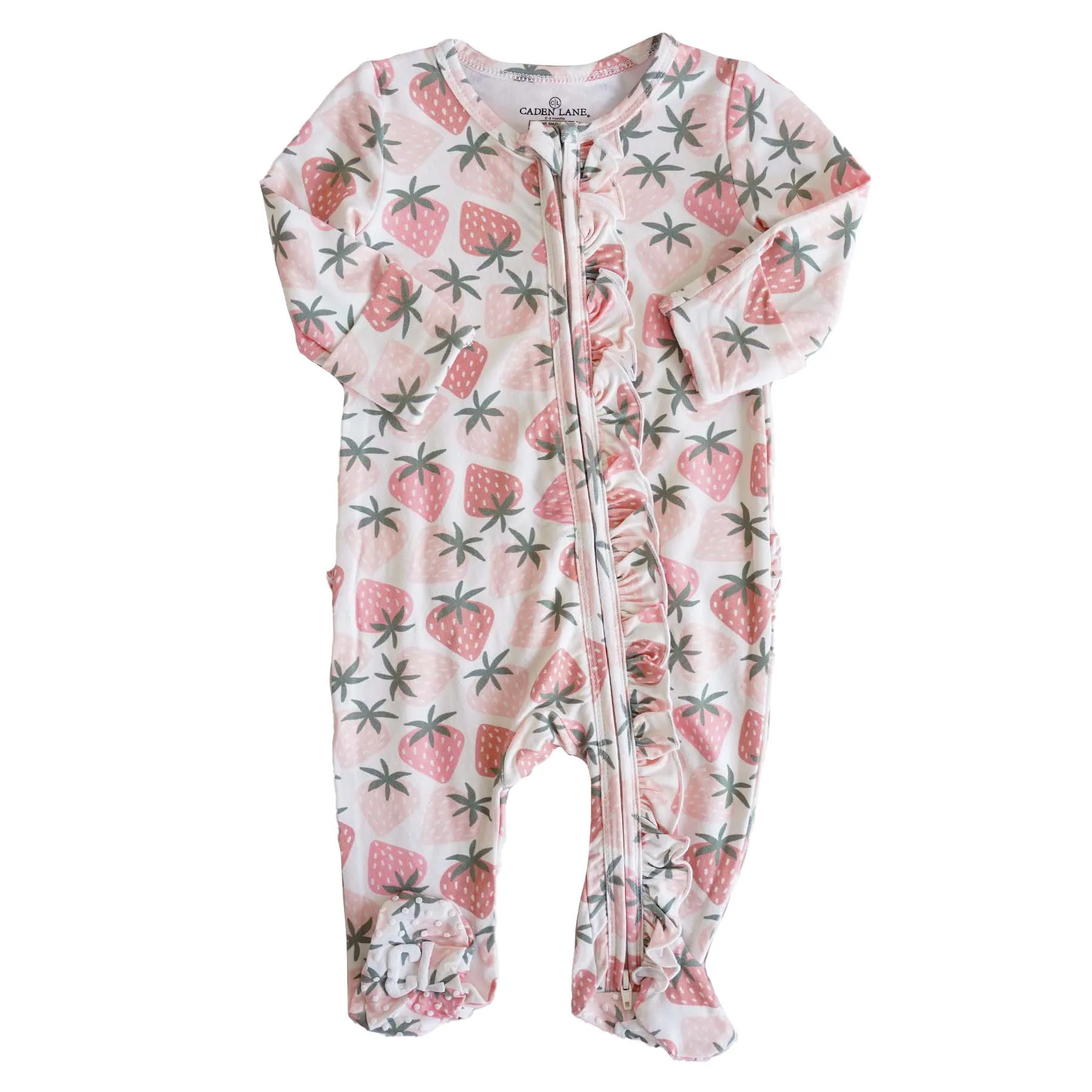 Berry Happy Ruffle Zipper Footie