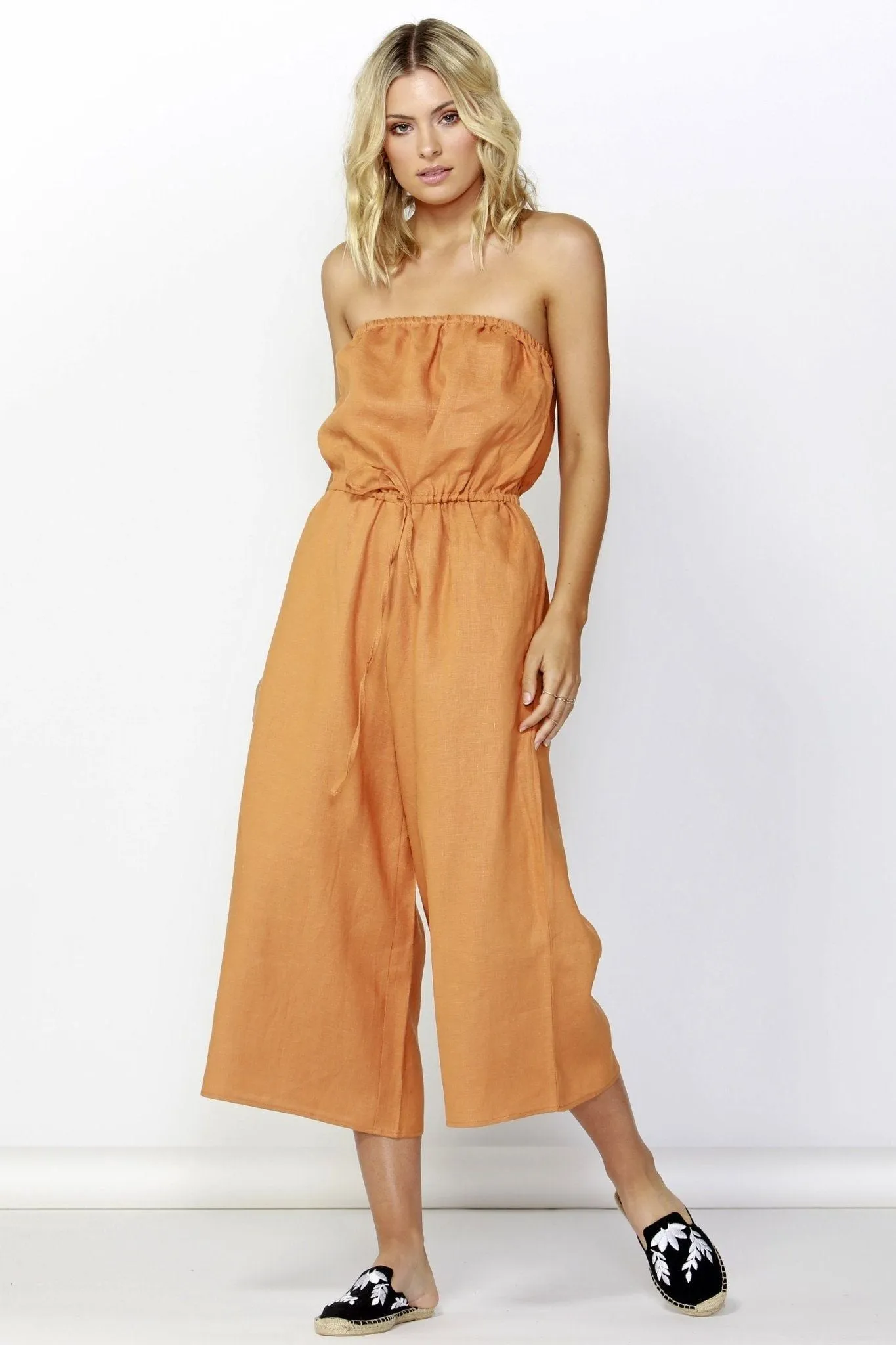 Betty Basics Finn Linen Jumpsuit in Rust