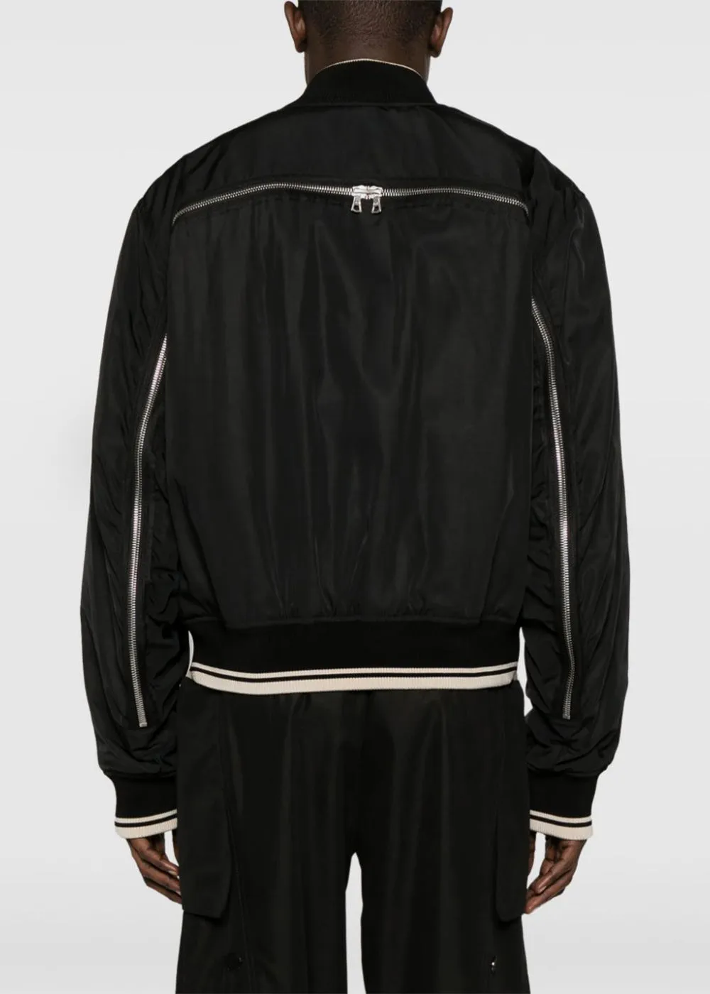 Black Back Zip Bomber Jacket