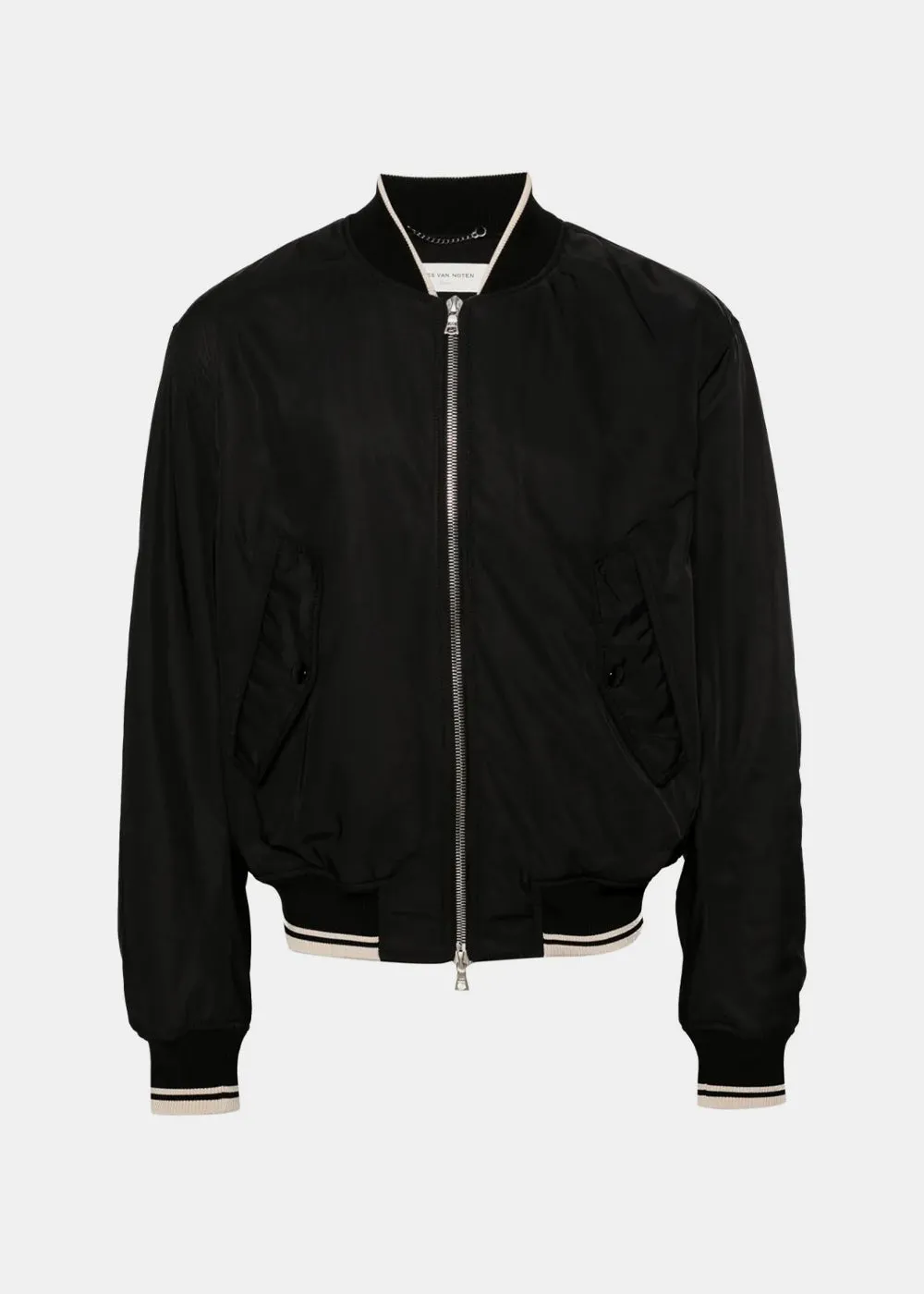 Black Back Zip Bomber Jacket