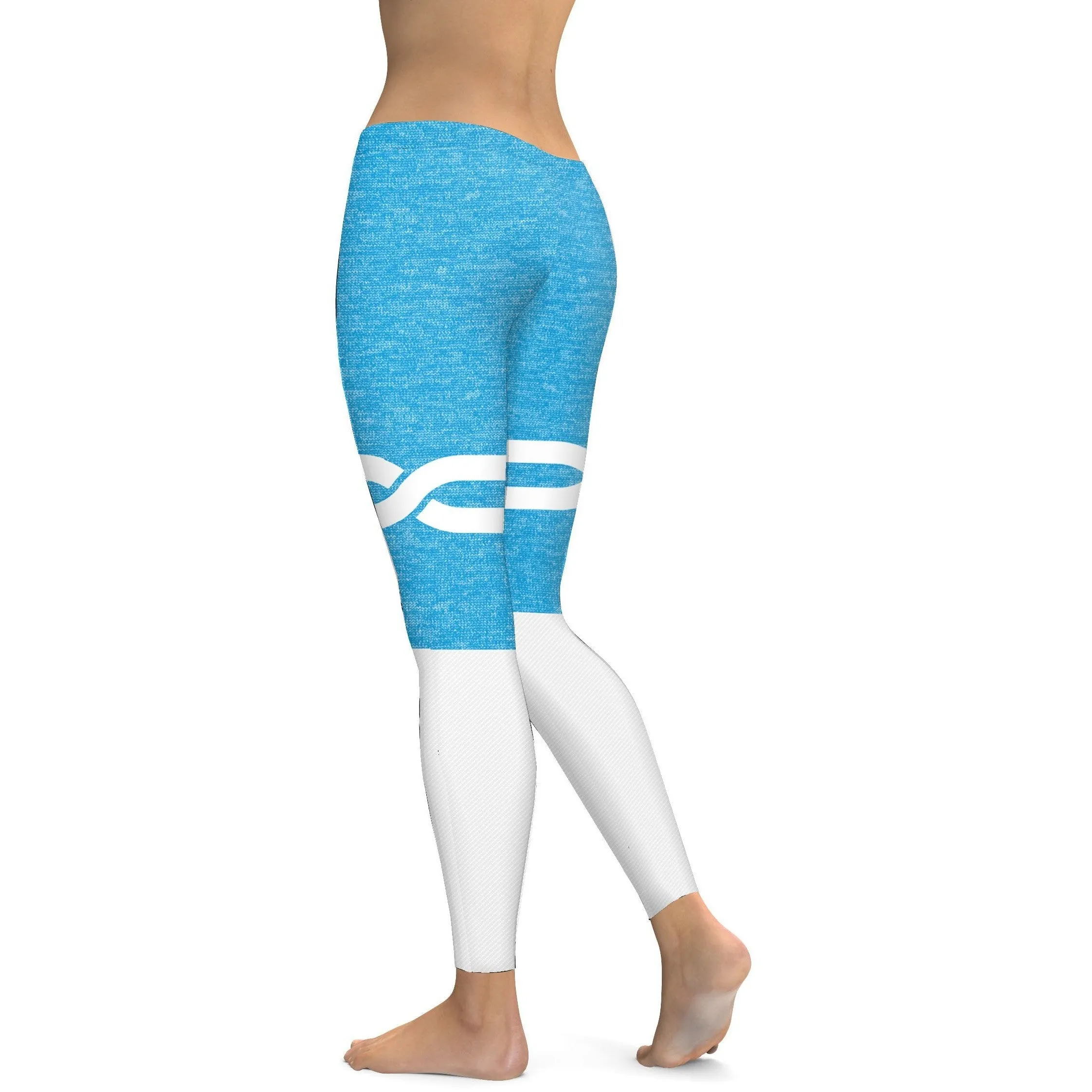 Blue and White Infinity Leggings