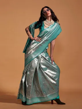 Blue Handwoven Kanjivaram Silk Saree