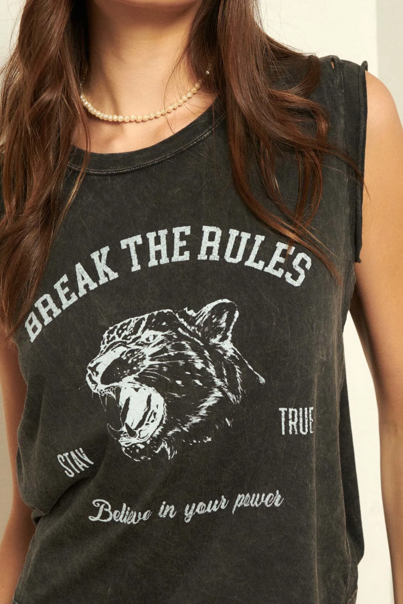 Break the Rules Sleeveless Graphic Tee