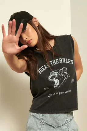 Break the Rules Sleeveless Graphic Tee