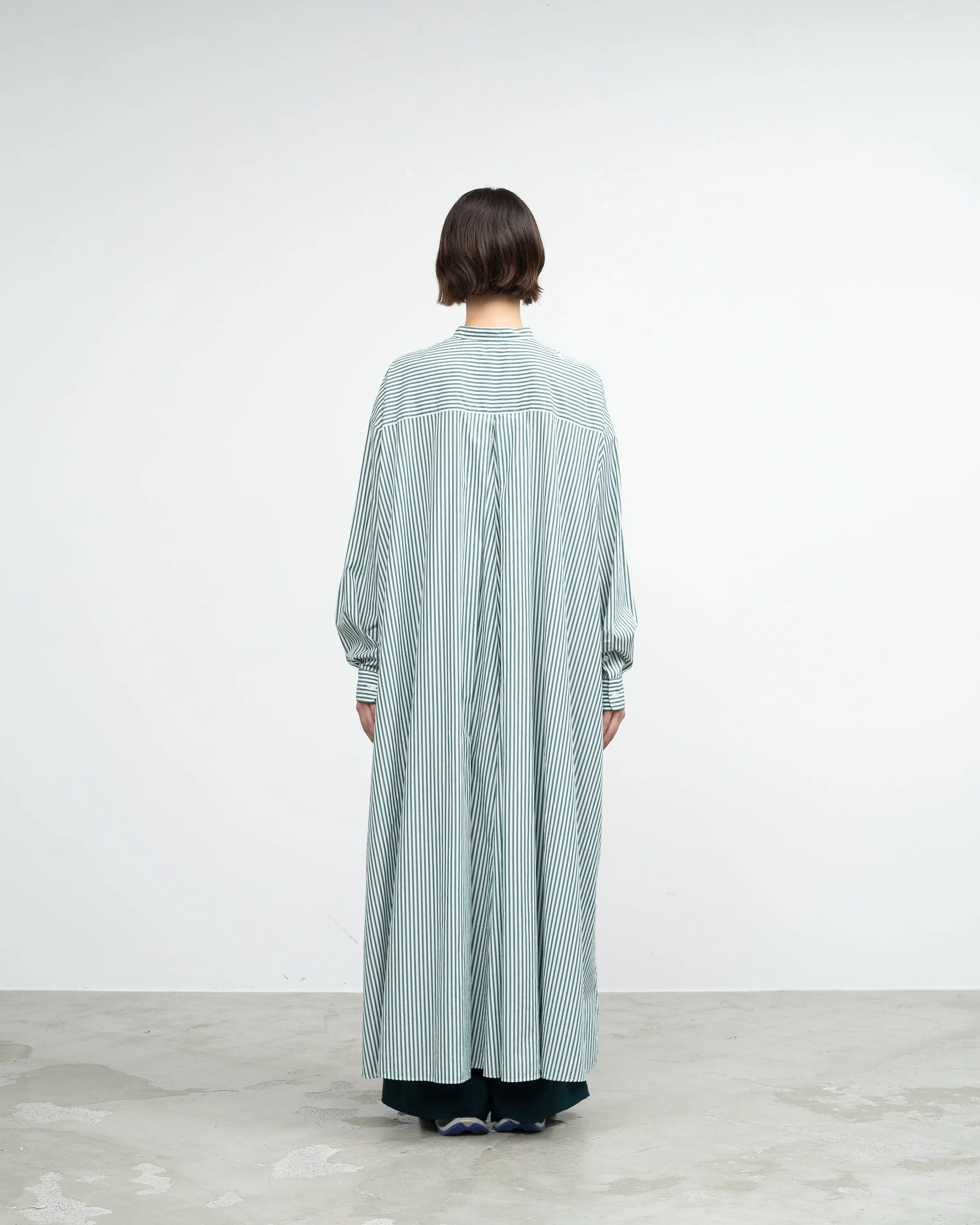 Broad Band Collar Oversized Shirt Dress