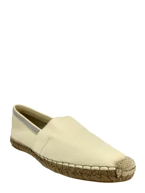 Brunello Cucinelli Leather Monili Trim Espadrille Flats Size 9