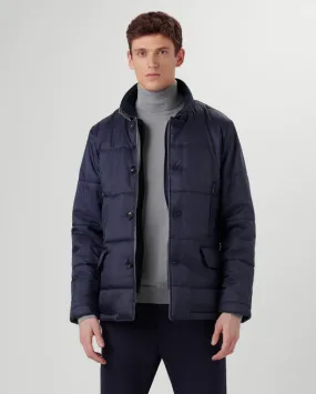 Bugatchi Quilted Three Quarter Jacket, Navy