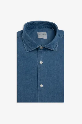 Camicia denim azzurra slim