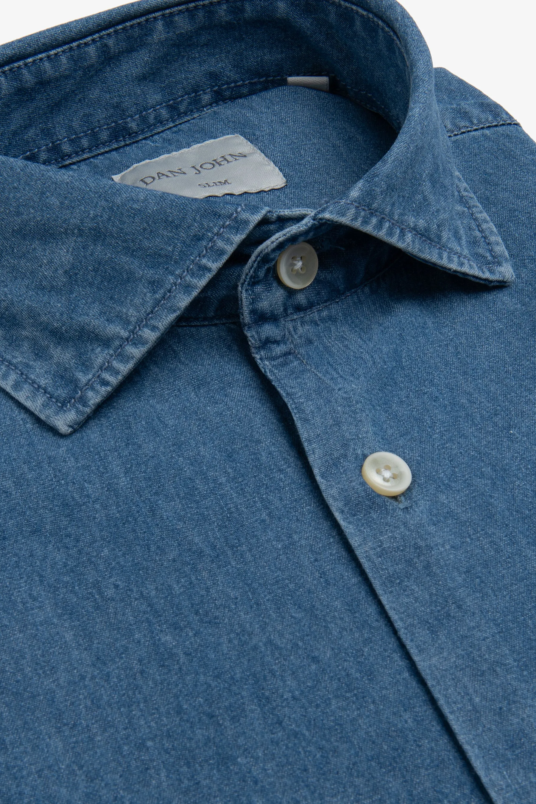 Camicia denim azzurra slim