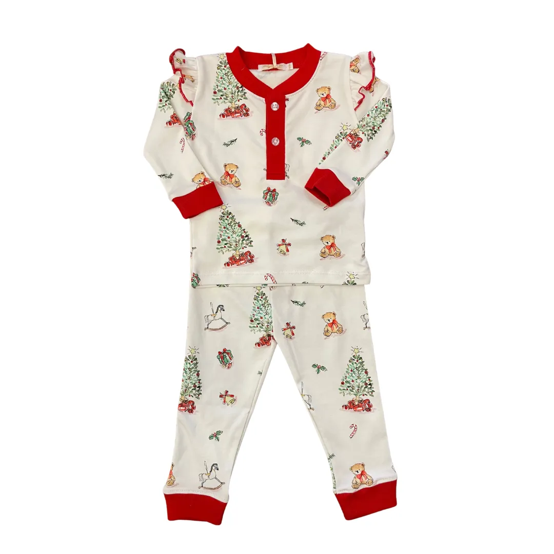 Christmas Tree 2pc Pajamas w/Ruffle