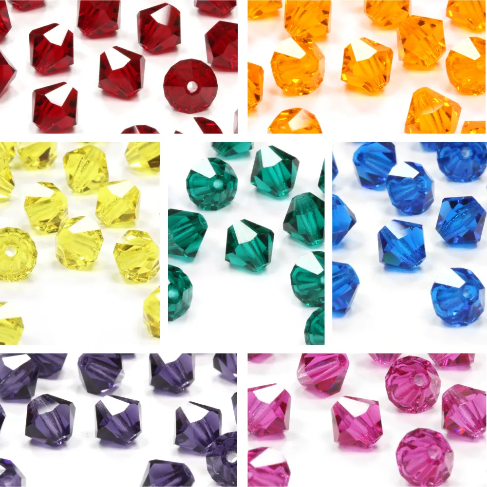 Crystal 6mm Bicone Rainbow Bundle - Pack of 7