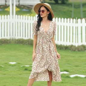 DressBetty - Asymmetrical Floral Dress