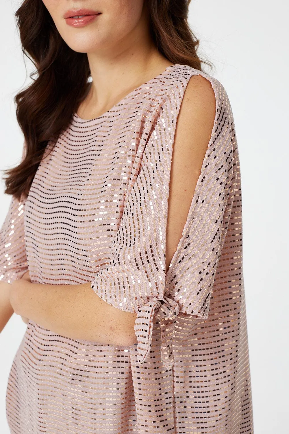 Embellished Cold Shoulder Blouse