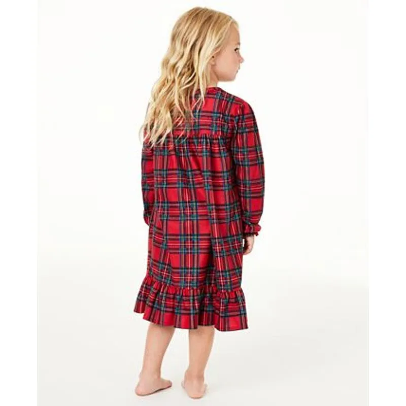 FAMILY PAJAMAS Matching Kids Brinkley Plaid Nightgown, Size S (6-7)