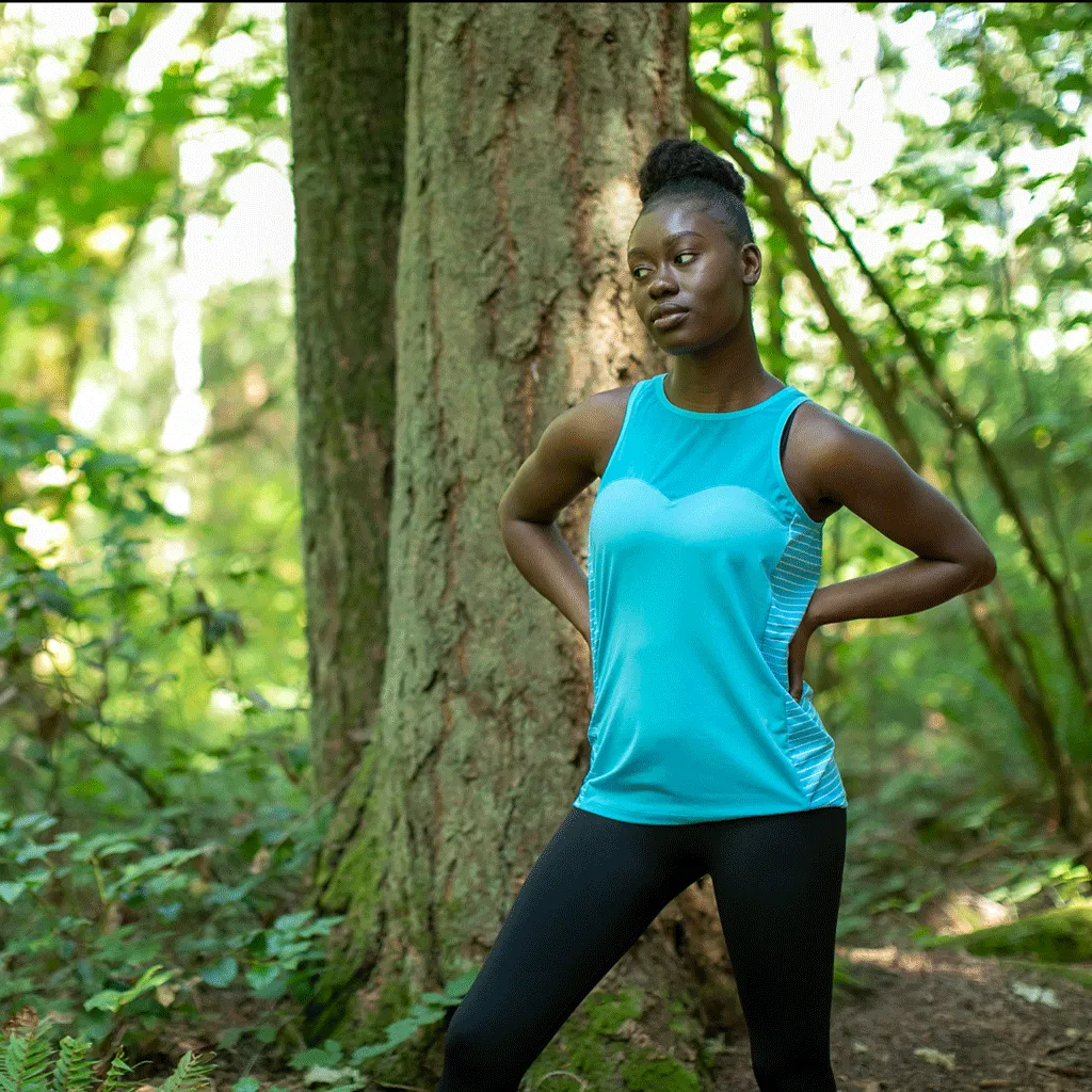 Final Sale Turquoise Stripes Biker Unleashed Tank