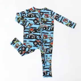 Fluffy Friends Monster Trucks - Bamboo Zippy Romper