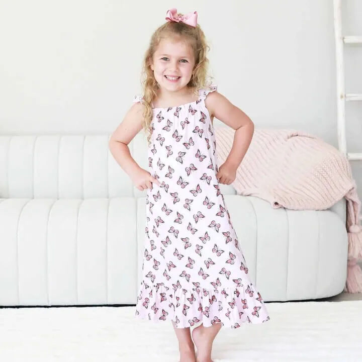 Full Length Ruffle Nightgown | Butterfly Dreams