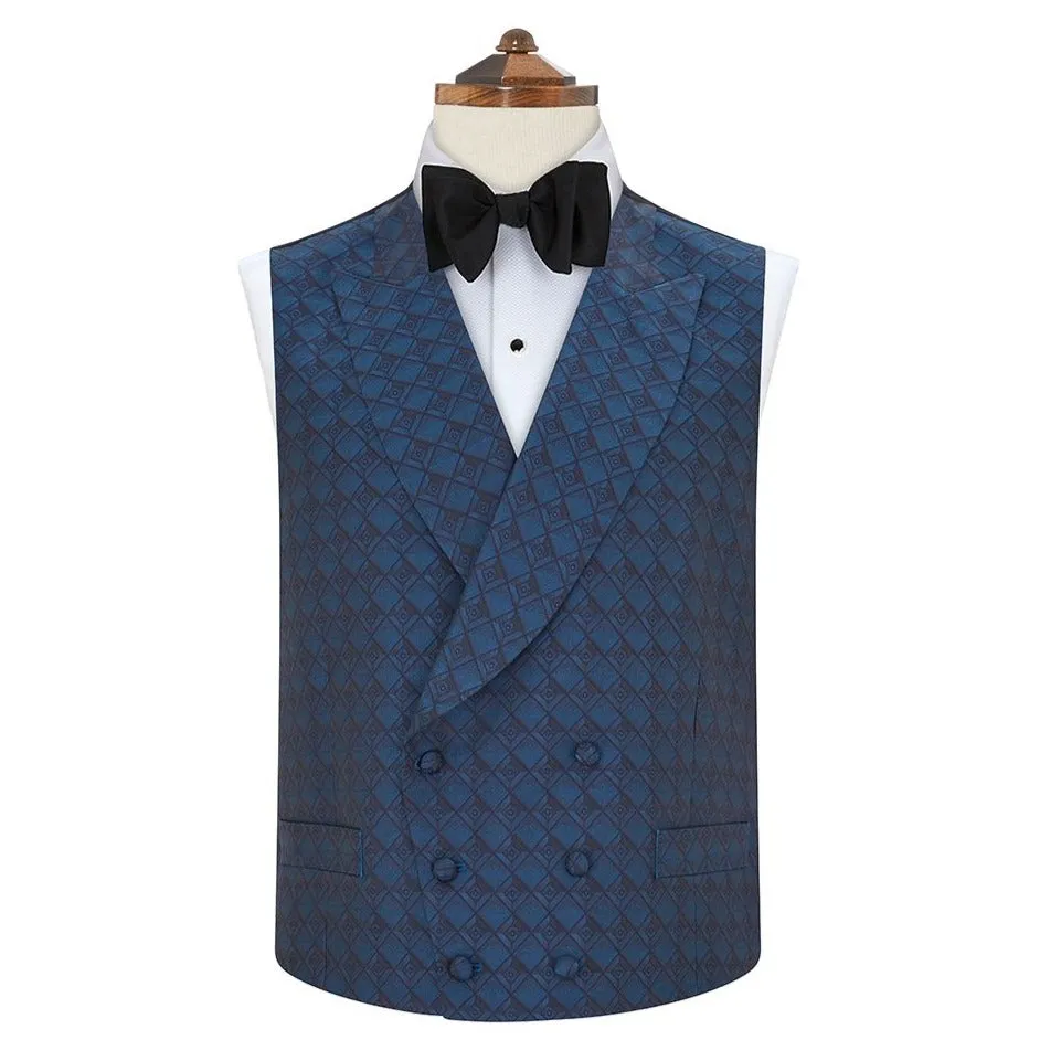 Hayward Teal Silk Jacquard Waistcoat