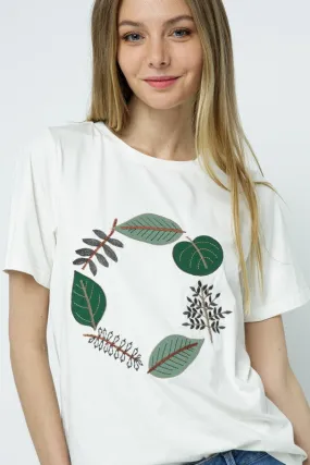 Leaf Embellishment Tee