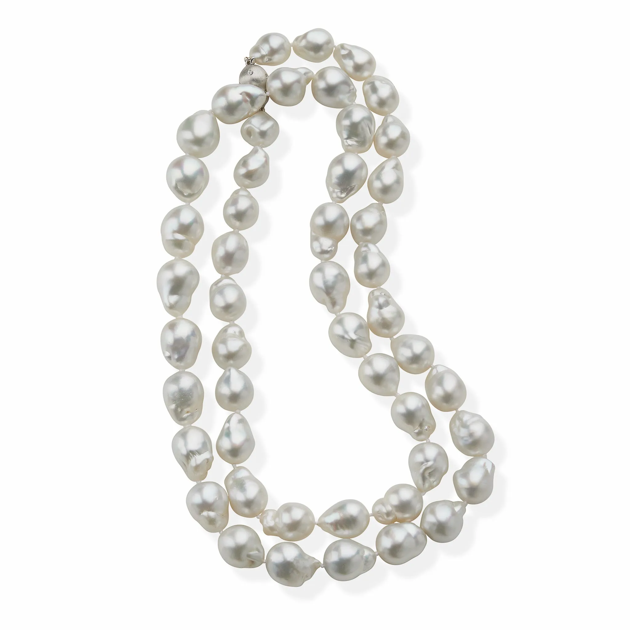 Long Cultured Baroque Natural Color South Sea Pearl Necklace