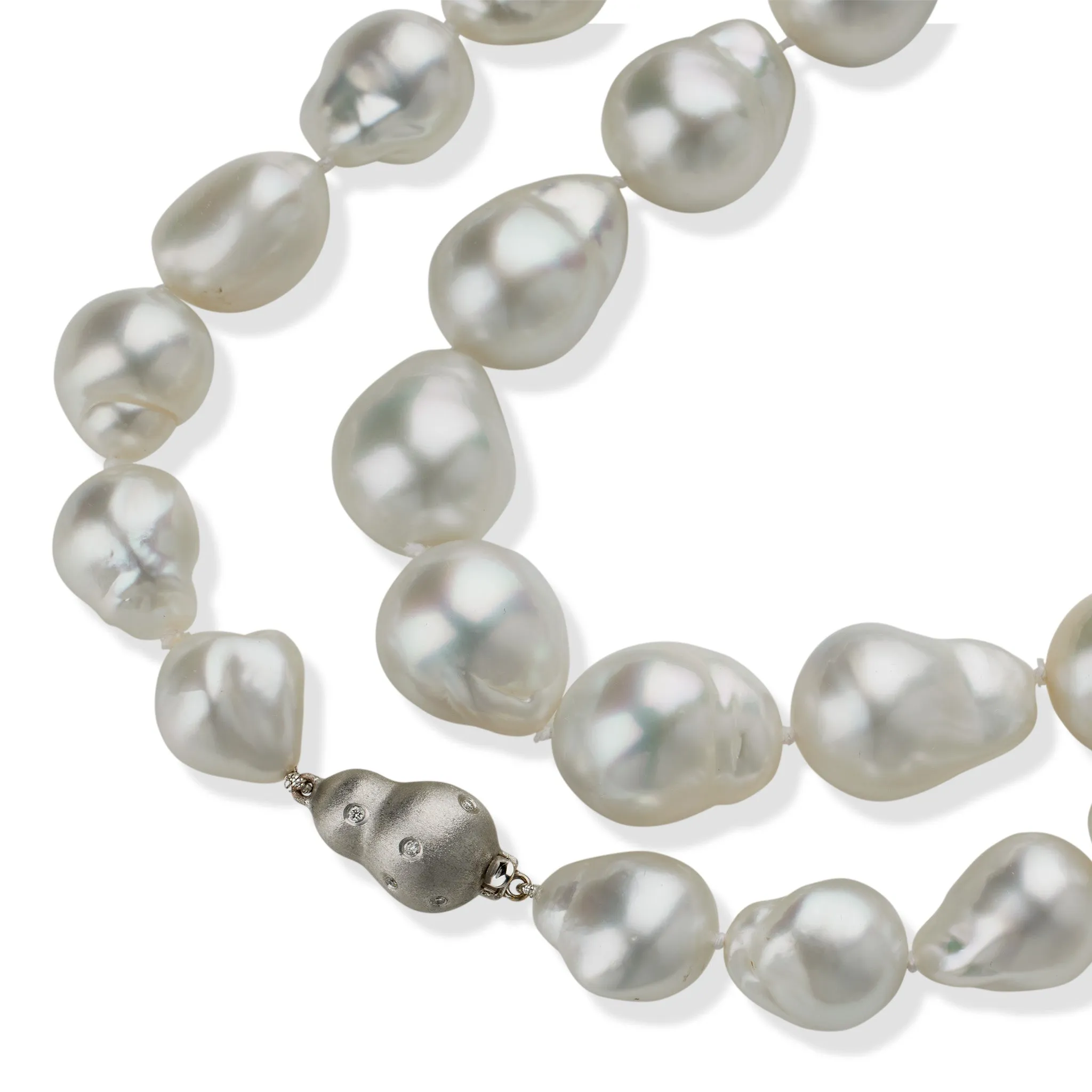 Long Cultured Baroque Natural Color South Sea Pearl Necklace