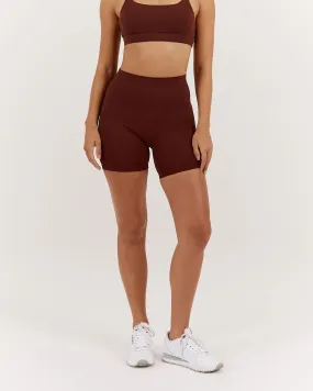 LUXE BIKER SHORTS V2 - CHOCOLATE