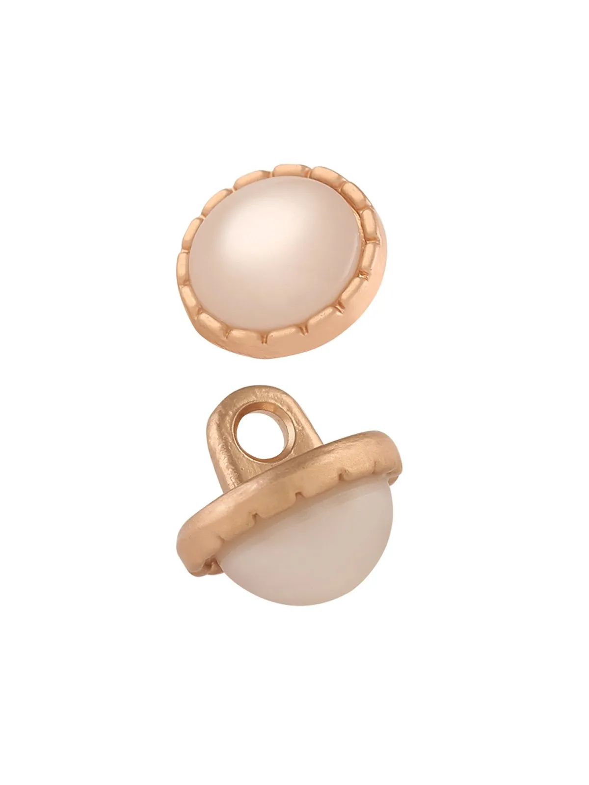 Matte Gold Round Shape with Scalloped Edges Pearl Button