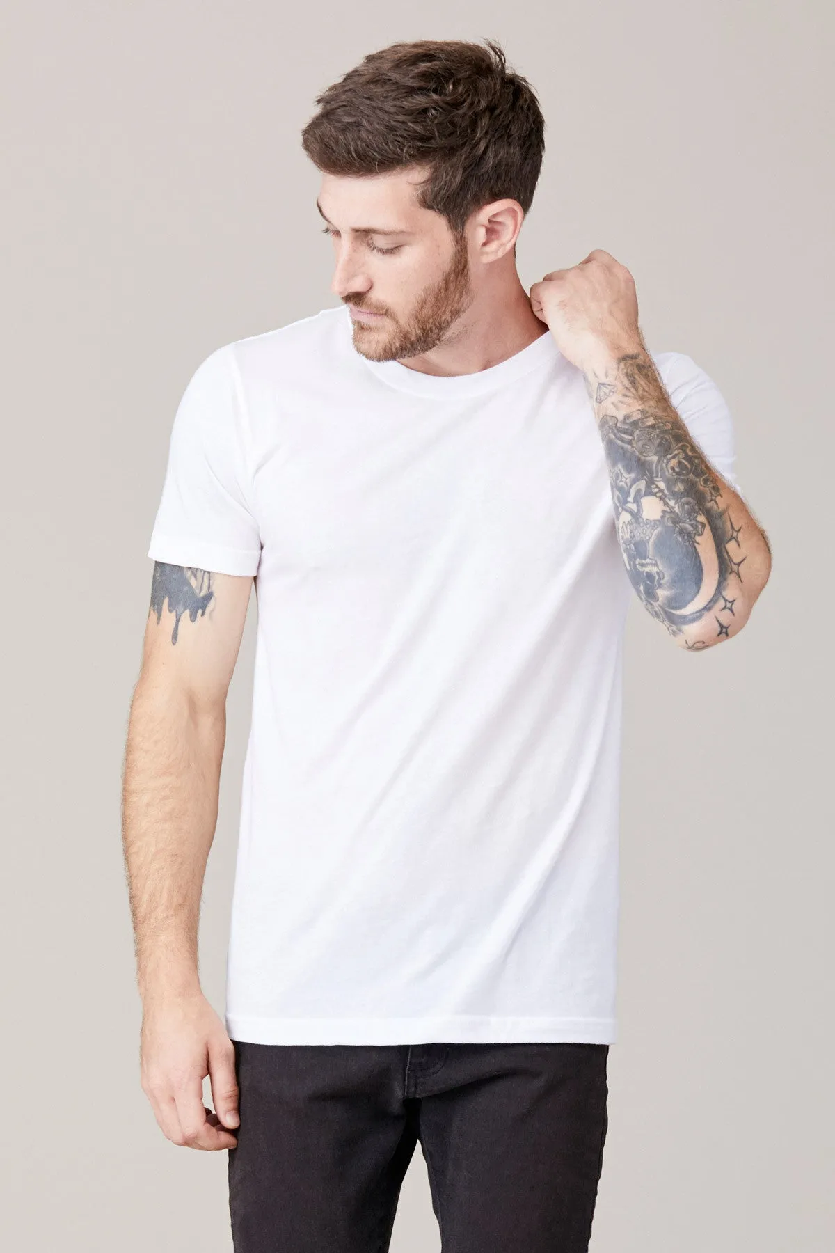 Men's Short Sleeve Crew - White