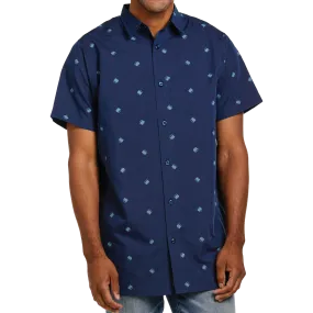 Navy Double-Double Button Up