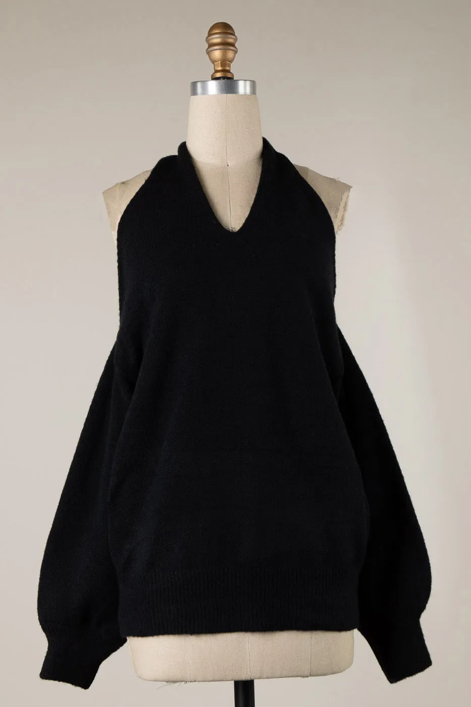 OPEN SHOULDER TWIST DETAIL SOFT KNIT SWEATER 1 PACK