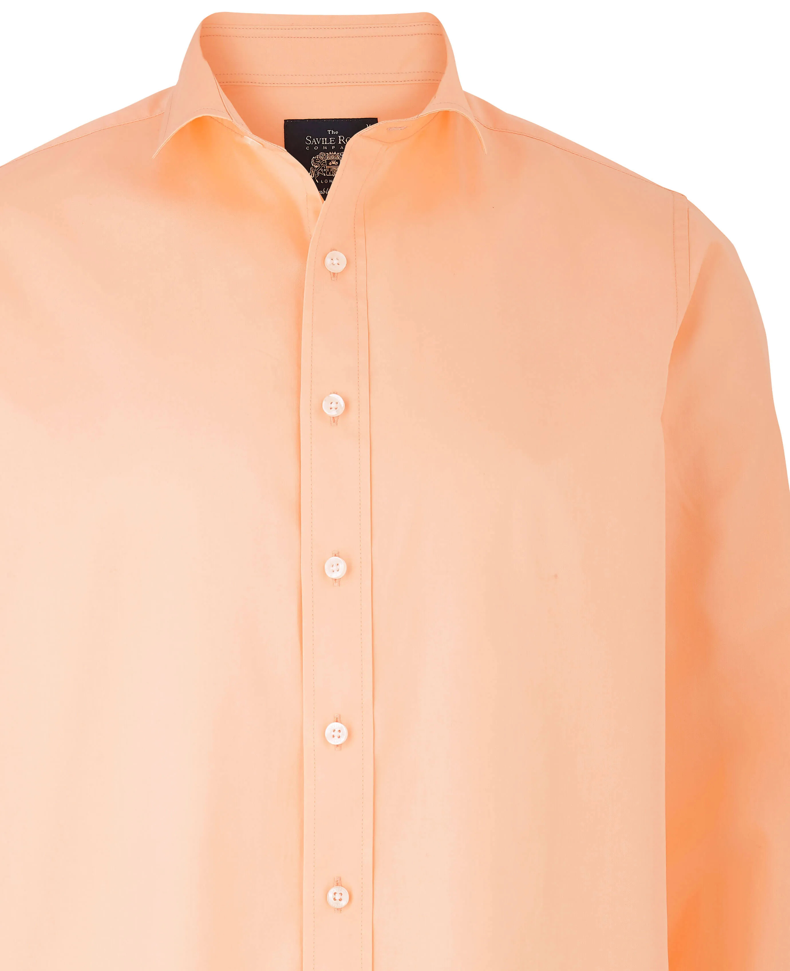 Peach Twill Slim Fit Shirt in Shorter Length