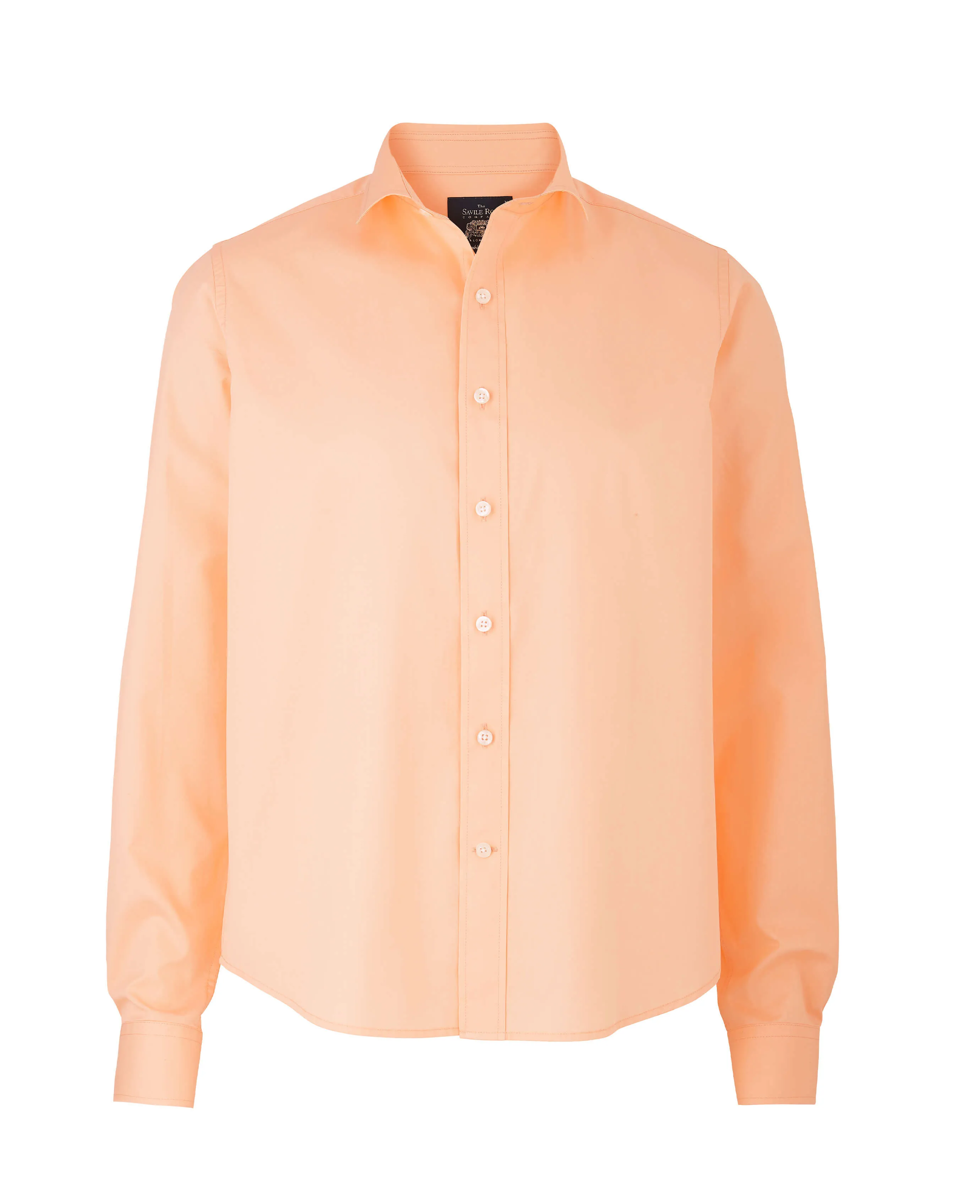 Peach Twill Slim Fit Shirt in Shorter Length