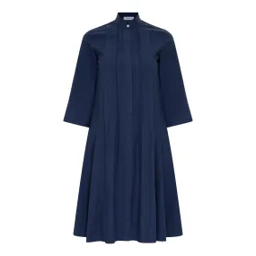 Pleat-Detailed Dress - Marine Blue