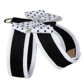 Polka Dot Nouveau Bow Tinkie Harness with White Trim