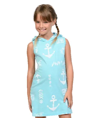 Print jersey hoodie dress for girls