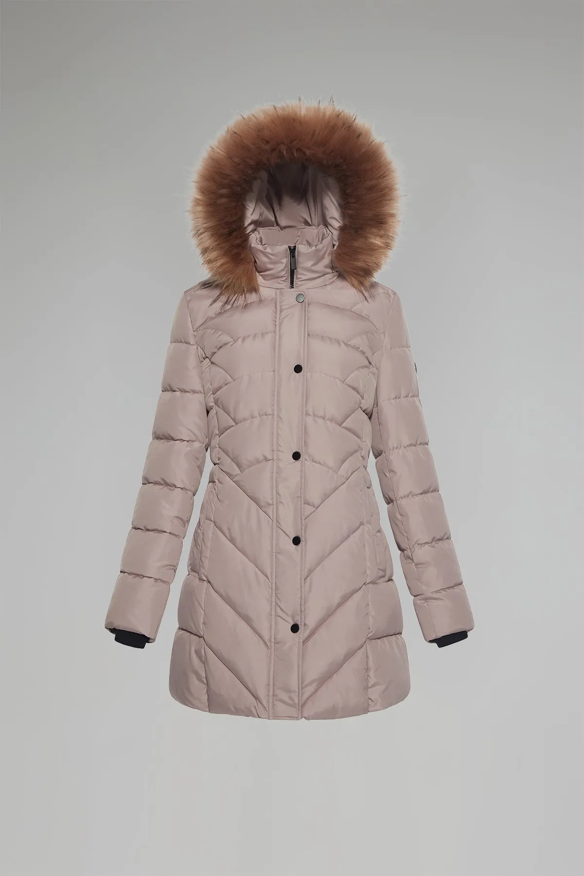 Quilted Puffer Coat & Jacket with faux fur hood