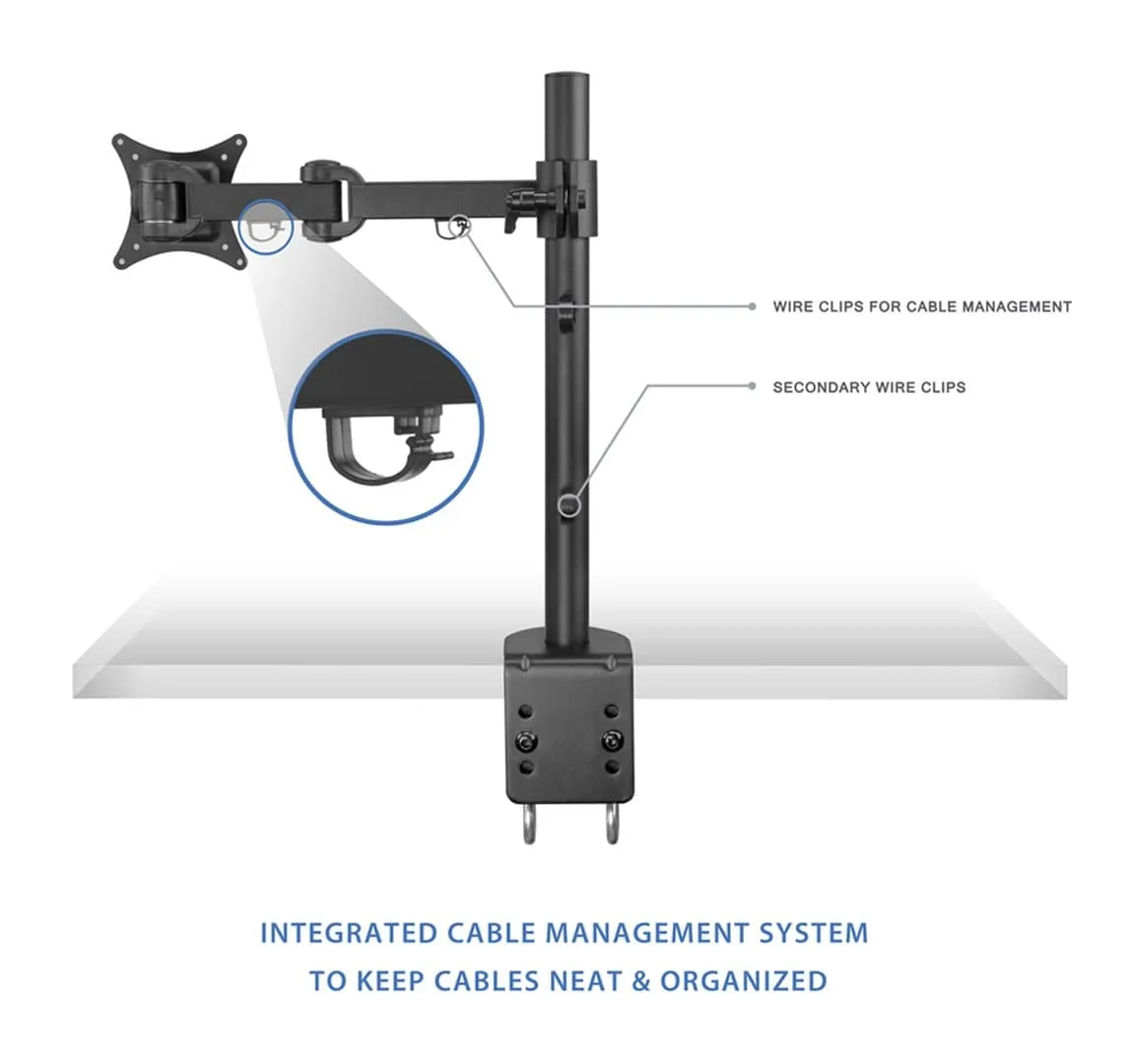 Single Arm Articulating Monitor Desk Mount