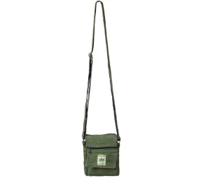 Small Vegan Shoulder Bag, Green Hemp Crossbody Bag, Eco-Friendly Purse